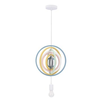 Lampadario per bambini con cavo HOOPS 1xE27/20W/230V diam. 27 cm multicolore