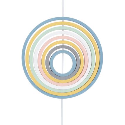 Lampadario per bambini con cavo HOOPS 1xE27/20W/230V diam. 27 cm multicolore