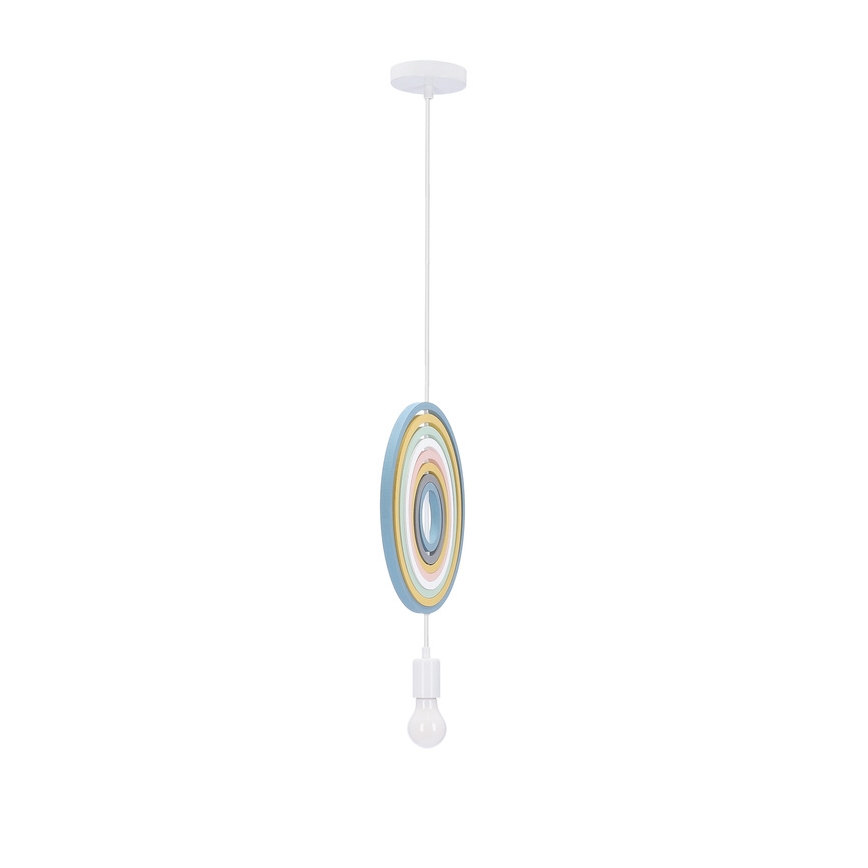 Lampadario per bambini con cavo HOOPS 1xE27/20W/230V diam. 27 cm multicolore