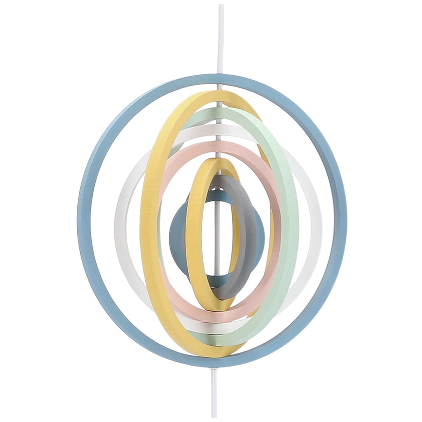Lampadario per bambini con cavo HOOPS 1xE27/20W/230V diam. 27 cm multicolore