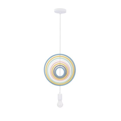 Lampadario per bambini con cavo HOOPS 1xE27/20W/230V diam. 27 cm multicolore