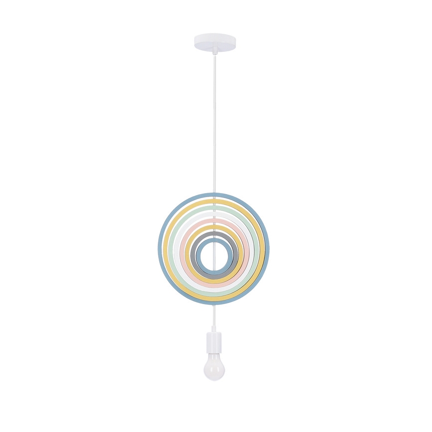 Lampadario per bambini con cavo HOOPS 1xE27/20W/230V diam. 27 cm multicolore