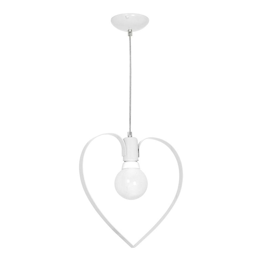 Lampadario per bambini CUORE 1xE27/60W/230V bianco