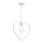 Lampadario per bambini CUORE 1xE27/60W/230V rosa chiaro