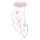 Lampadario per bambini CUORE 3xE27/60W/230V rosa chiaro