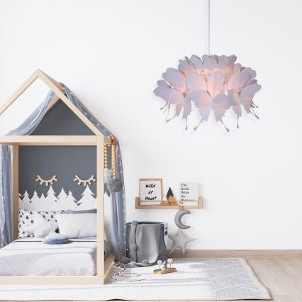 Lampadario per bambini FARFALLA 1xE27/60W/230V rosa