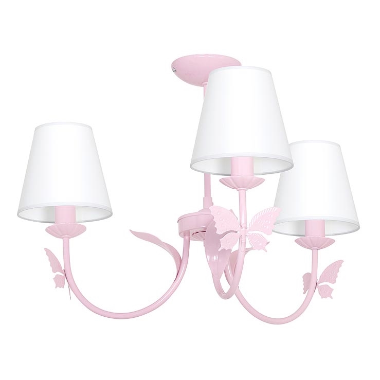 Lampadario per bambini FARFALLINA 3xE14/60W rosa