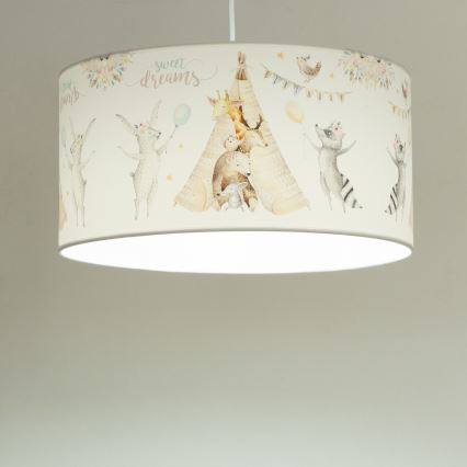 Lampadario per bambini KIDS ROOM 1xE27/60W/230V Ø 40 cm con animaletti
