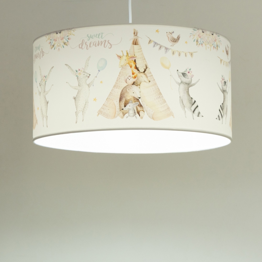 Lampadario per bambini KIDS ROOM 1xE27/60W/230V Ø 40 cm con animaletti