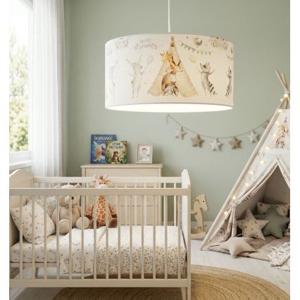 Lampadario per bambini KIDS ROOM 1xE27/60W/230V Ø 40 cm con animaletti