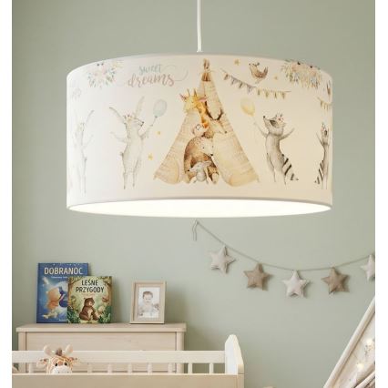 Lampadario per bambini KIDS ROOM 1xE27/60W/230V Ø 40 cm con animaletti