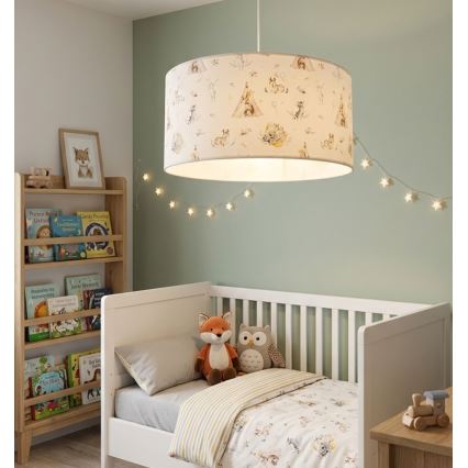Lampadario per bambini KIDS ROOM 1xE27/60W/230V Ø 40 cm con animaletti