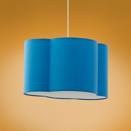 Lampadario per bambini su filo CLOUD 1xE27/25W/230V blu