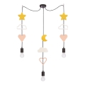 Lampadario per bambini TRIO 3xE27/20W/230V giallo/bianco/rosa