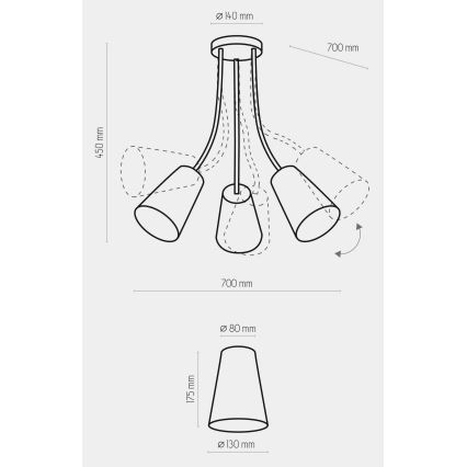 Lampadario per bambini  WIRE KIDS 3xE27/15W/230V