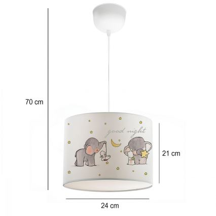 Lampadario per cameretta CANDY 1xE27/40W/230V bianco/beige