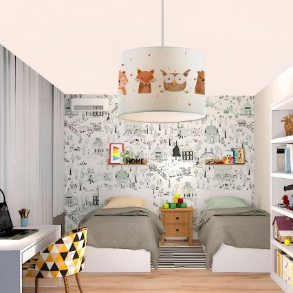 Lampadario per cameretta CANDY 1xE27/40W/230V bianco/marrone