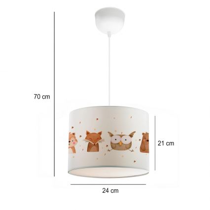 Lampadario per cameretta CANDY 1xE27/40W/230V bianco/marrone