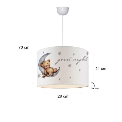 Lampadario per cameretta CANDY 1xE27/40W/230V bianco/marrone