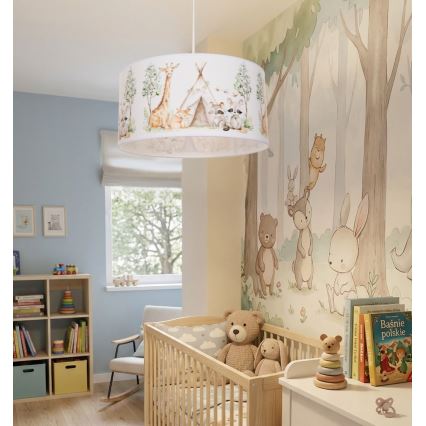 Lampadario per cameretta KIDS ROOM 1xE27/60W/230V Ø 40 cm a tema animali