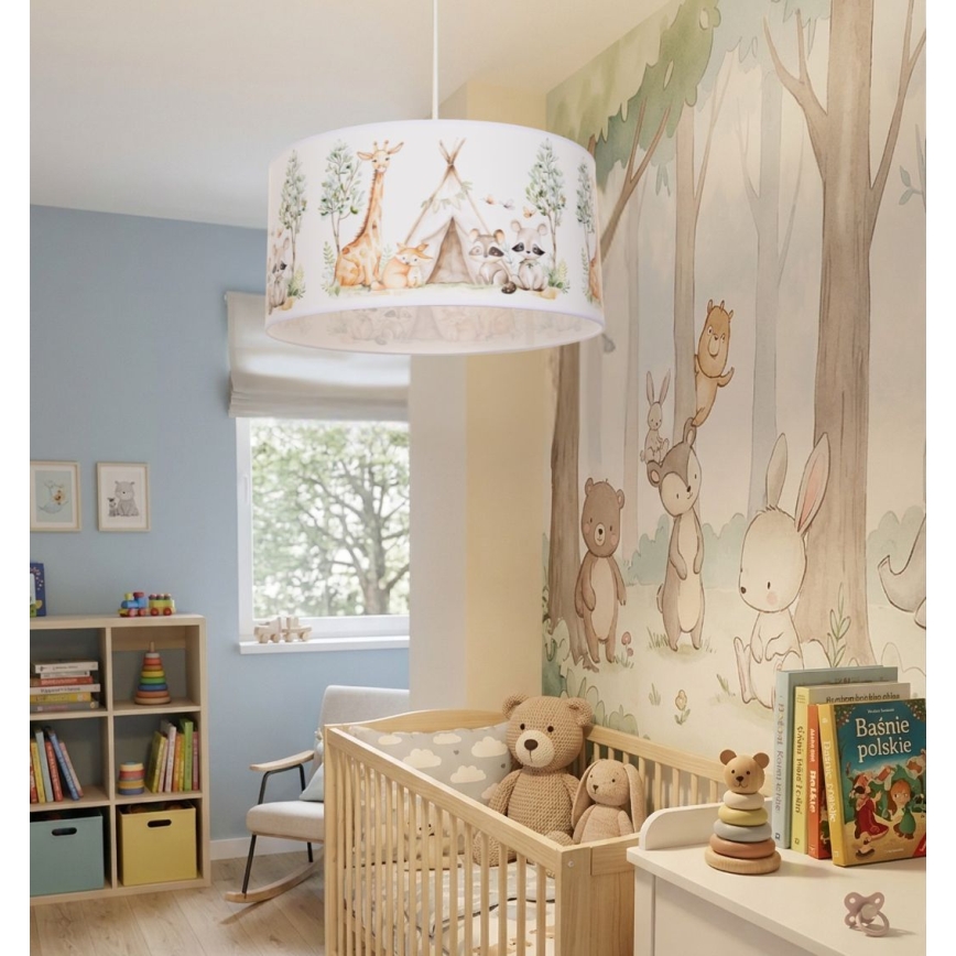 Lampadario per cameretta KIDS ROOM 1xE27/60W/230V Ø 40 cm a tema animali
