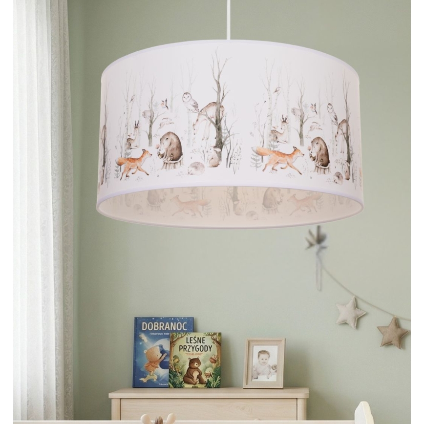 Lampadario per cameretta KIDS ROOM 1xE27/60W/230V Ø 40 cm con animaletti
