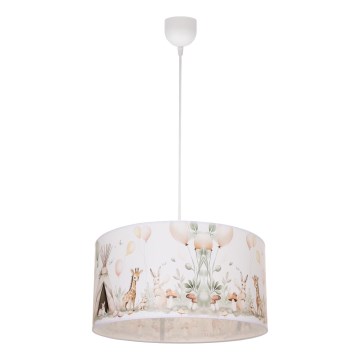 Lampadario per cameretta KIDS ROOM 1xE27/60W/230V Ø 40 cm con animaletti