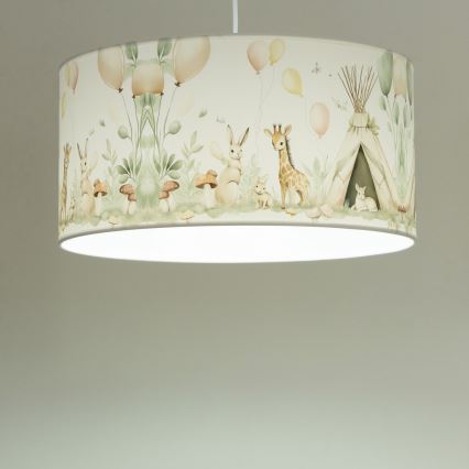 Lampadario per cameretta KIDS ROOM 1xE27/60W/230V Ø 40 cm con animaletti