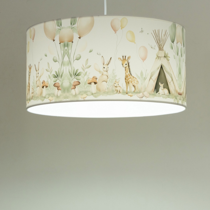 Lampadario per cameretta KIDS ROOM 1xE27/60W/230V Ø 40 cm con animaletti