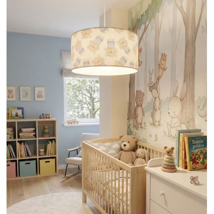 Lampadario per cameretta KIDS ROOM 1xE27/60W/230V Ø 40 cm orsacchiotto