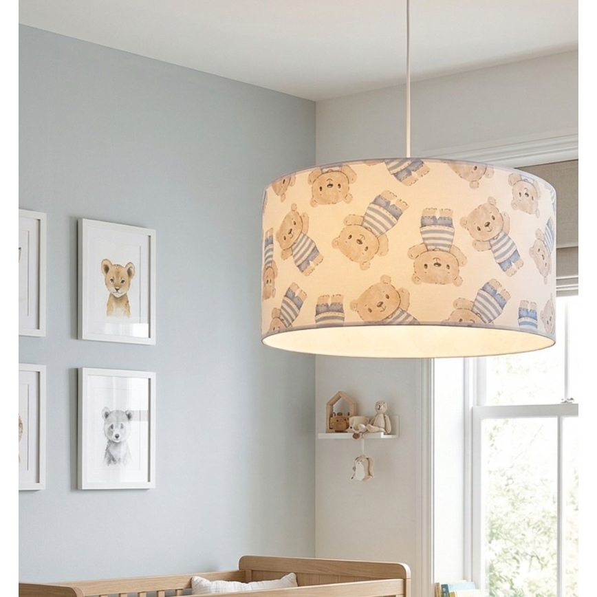 Lampadario per cameretta KIDS ROOM 1xE27/60W/230V Ø 40 cm orsacchiotto