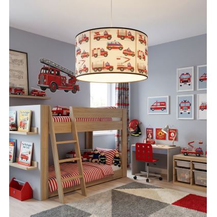 Lampadario per cameretta KIDS ROOM 1xE27/60W/230V Ø 40 cm tema pompieri