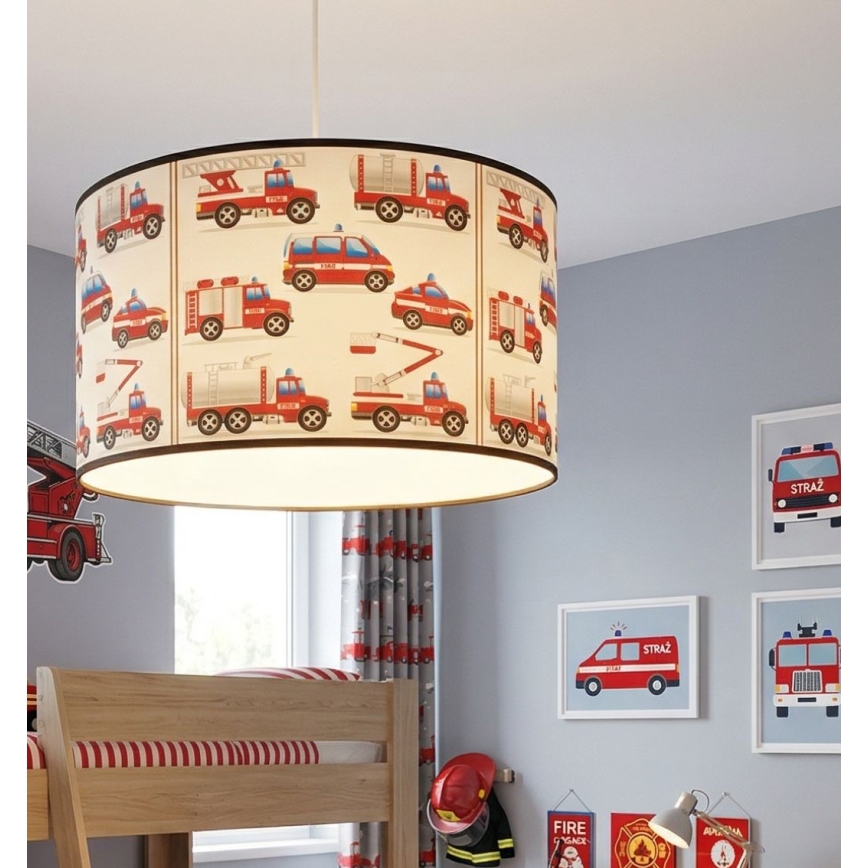 Lampadario per cameretta KIDS ROOM 1xE27/60W/230V Ø 40 cm tema pompieri