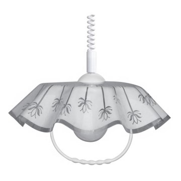 Lampadario regolabile AKRYL FA 1xE27/15W bianco fiori