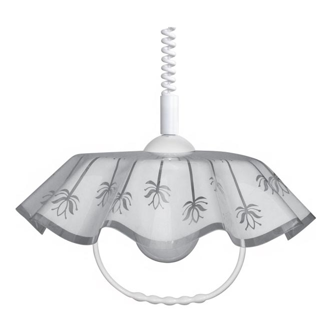 Lampadario regolabile AKRYL FA 1xE27/15W bianco fiori