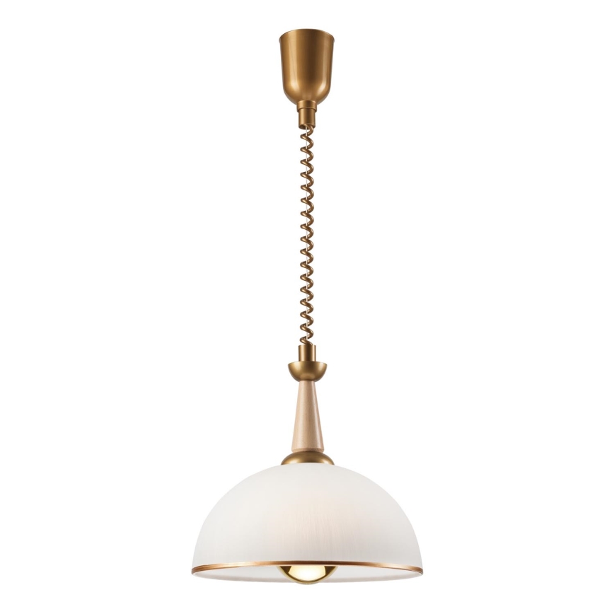 Lampadario regolabile CHIARA 1xE27/60W/230V beige/faggio