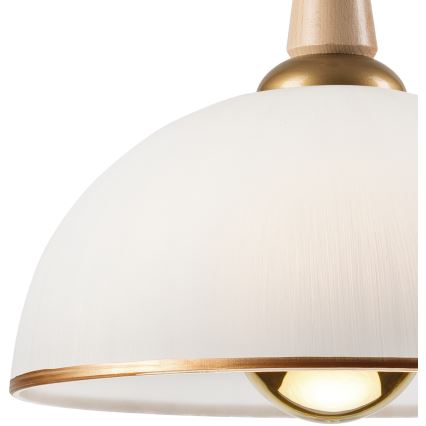 Lampadario regolabile CHIARA 1xE27/60W/230V beige/faggio