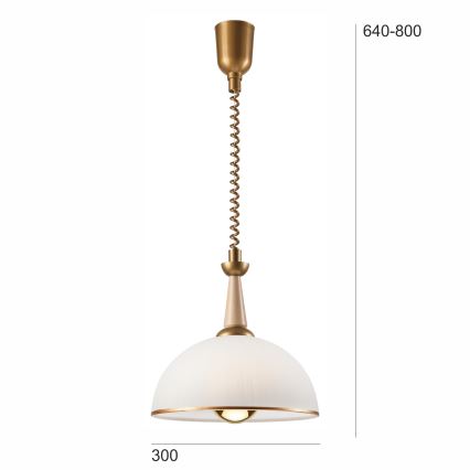 Lampadario regolabile CHIARA 1xE27/60W/230V beige/faggio