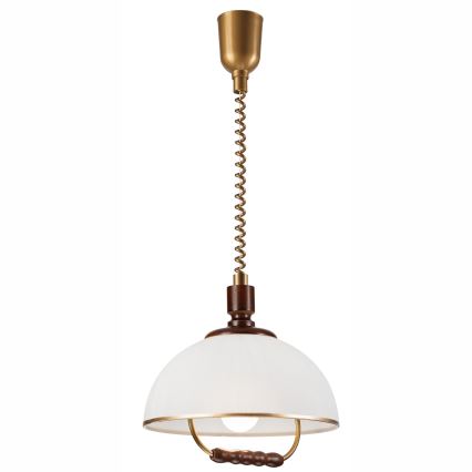 Lampadario regolabile RAMONA 1xE27/60W/230V beige/marrone scuro/pino