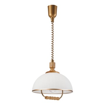 Lampadario regolabile RAMONA 1xE27/60W/230V marrone/bianco/rovere