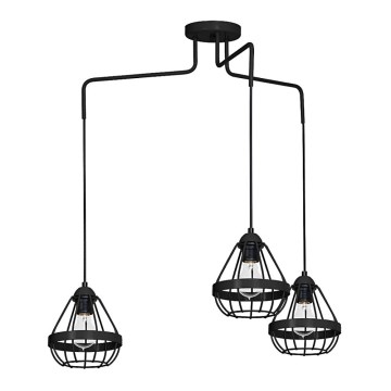 Lampadario RING 3xE27/60W/230V ragno nero