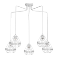 Lampadario RING 5xE27/60W/230V ragno bianco