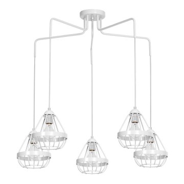 Lampadario RING 5xE27/60W/230V ragno bianco