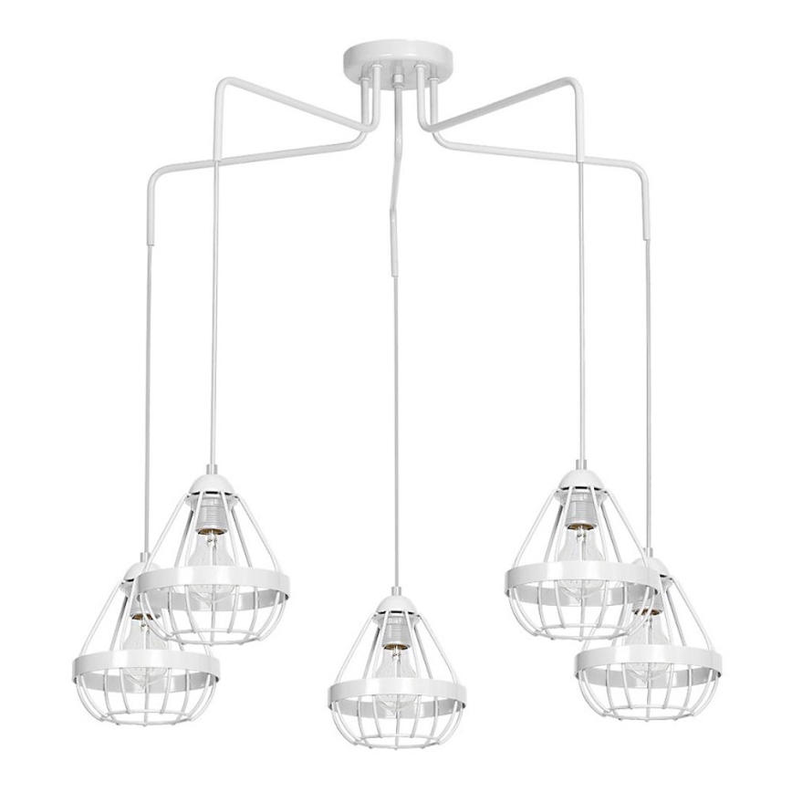 Lampadario RING 5xE27/60W/230V ragno bianco