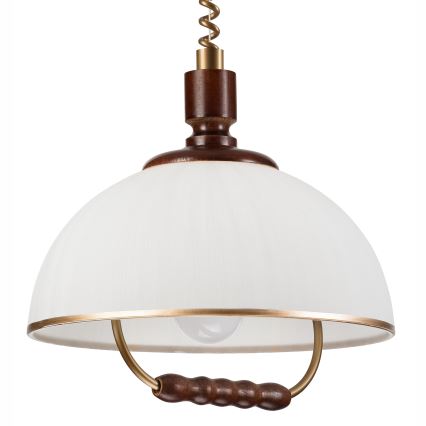 Lampadario sali scendi RAMONA 1xE27/60W/230V beige/marrone scuro/pino