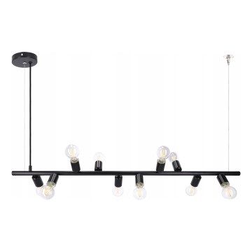 Lampadario sospeso a cavo 10xE27/20W/230V nero