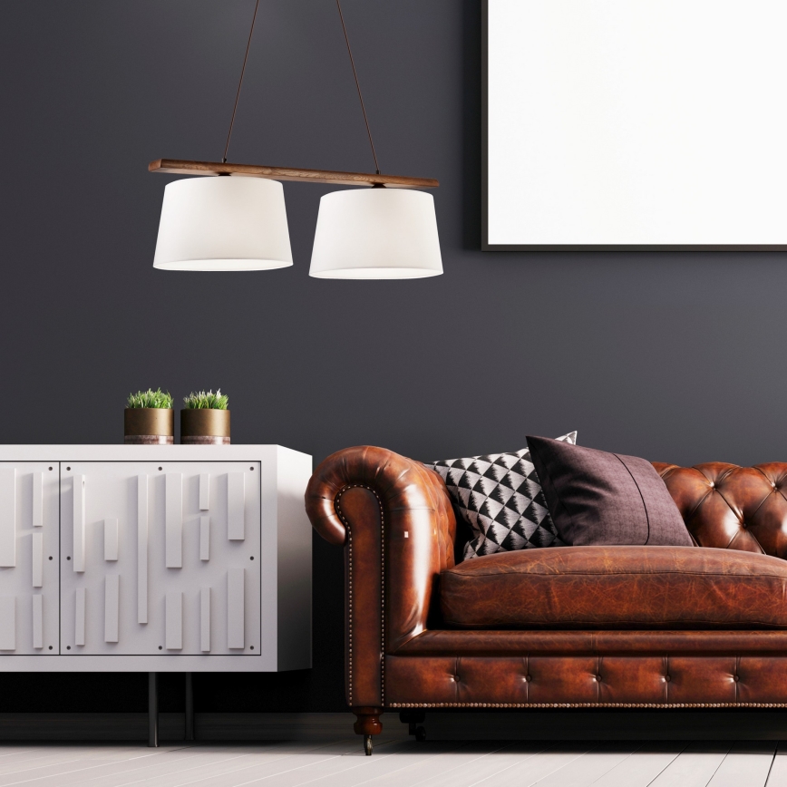 Lampadario sospeso a cavo AIDA 2xE27/60W/230V, finitura noce