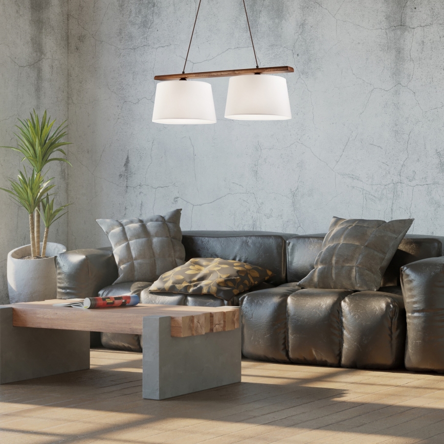 Lampadario sospeso a cavo AIDA 2xE27/60W/230V, finitura noce