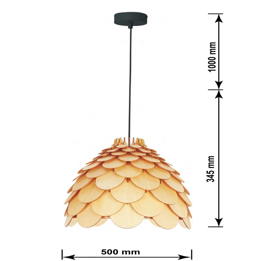 Lampadario sospeso a cavo BURGO 1xE27/60W/230V diam. 50 cm