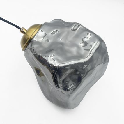 Lampadario sospeso a cavo CRISTAL 5xE14/15W/230V ottone/nero fumé